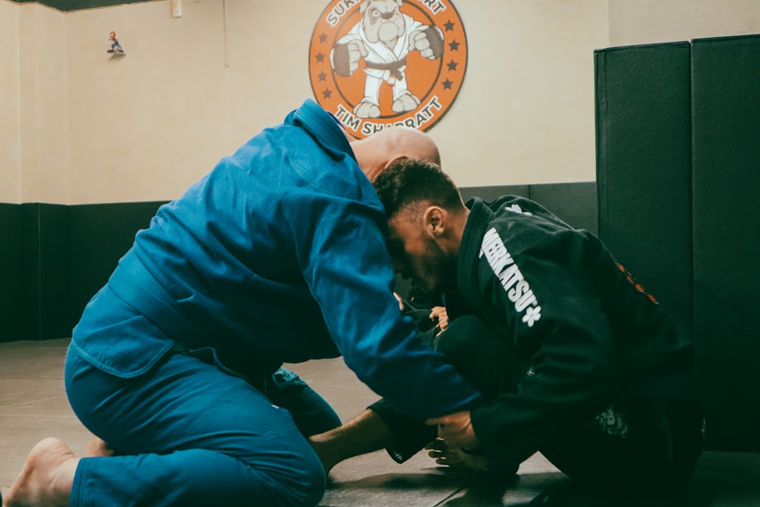 No-gi BJJ sparring session with athletes wearing compression rashguards