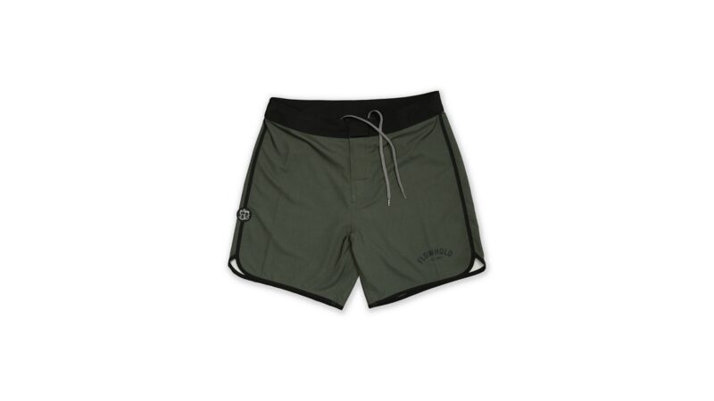 Flowhold Fundamentals OD Green grappling shorts official product image
