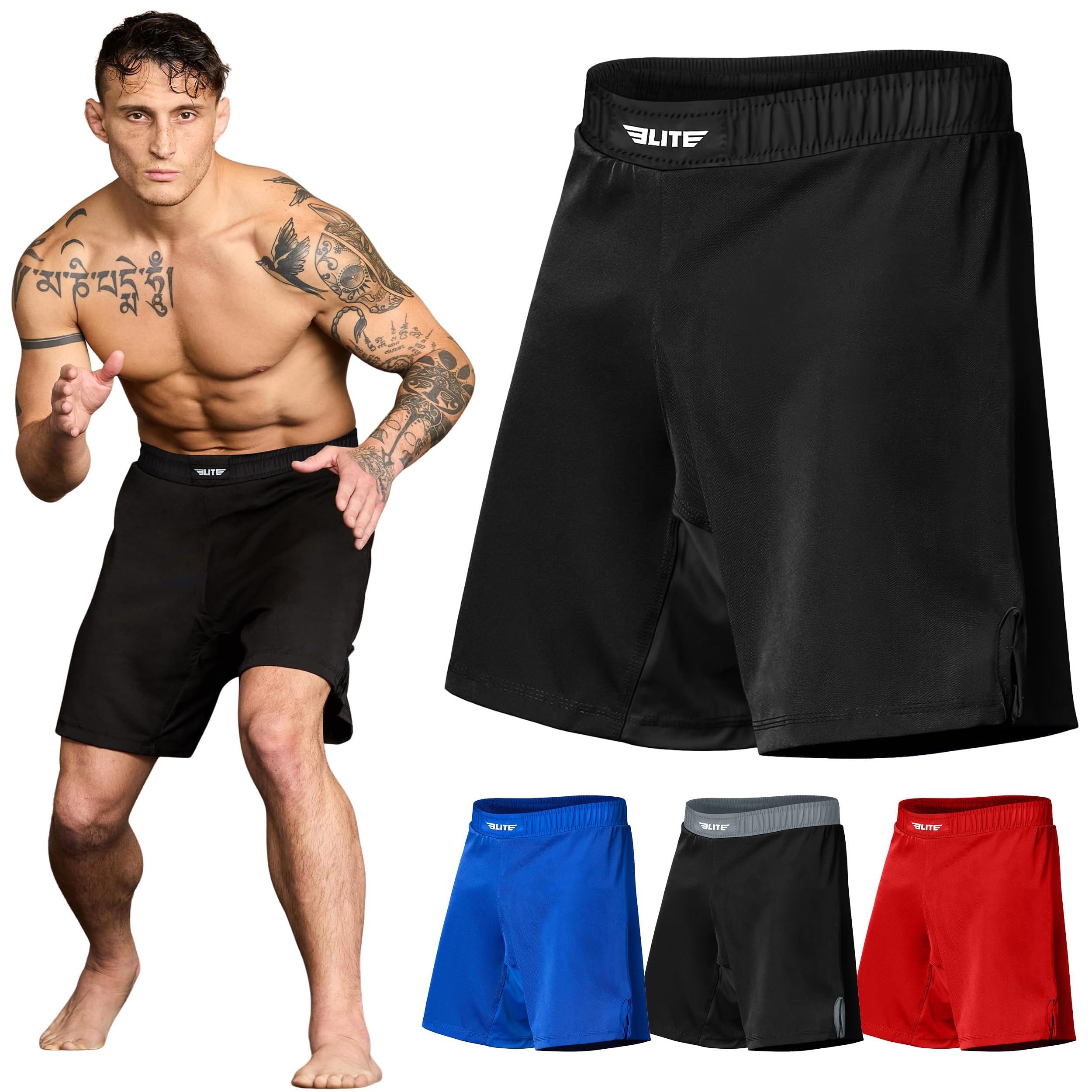 BJJ Shorts for Men No-Gi Jiu Jitsu Grappling, Muay Thai Shorts, Boxing, Kickboxing, MMA Fight Shorts Cage/UFC Training Shorts