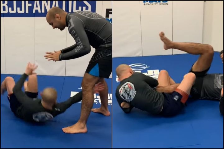 No-gi imanari roll tutorial showing the leg lock entry drill