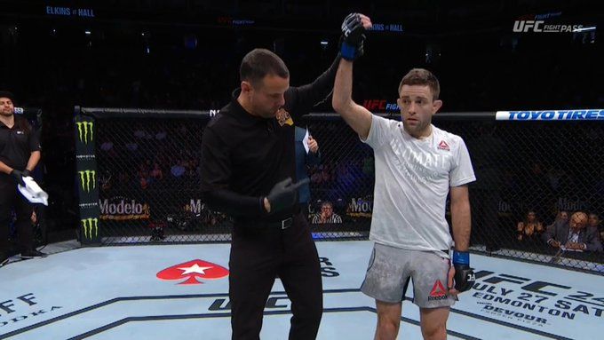 Ryan Hall after his UFC 232 imanari roll heel hook submission win