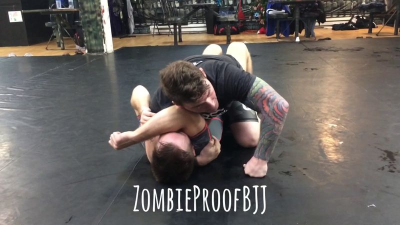 No-gi arm triangle choke setup from the mount position