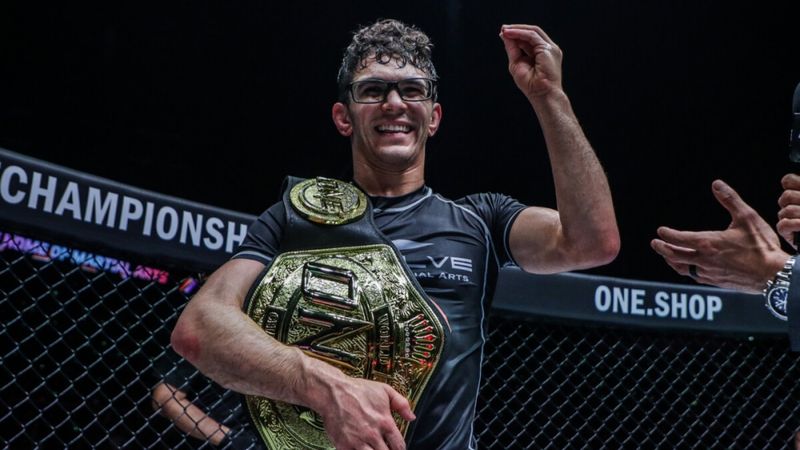 Mikey Musumeci ONE no-gi champion uses arm triangle setups in title defenses