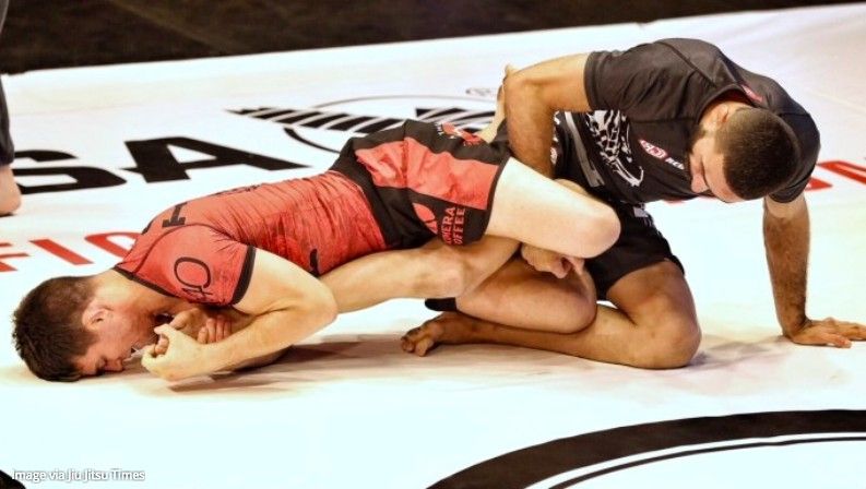 Garry Tonon attacking a leg lock at EBI from an ashi garami leg entanglement