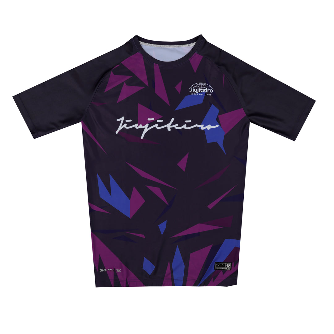 Jiujiteiro Purple Vector Pro Half Sleeve Rashguard – BJJ Rashguard, grappling rash guard