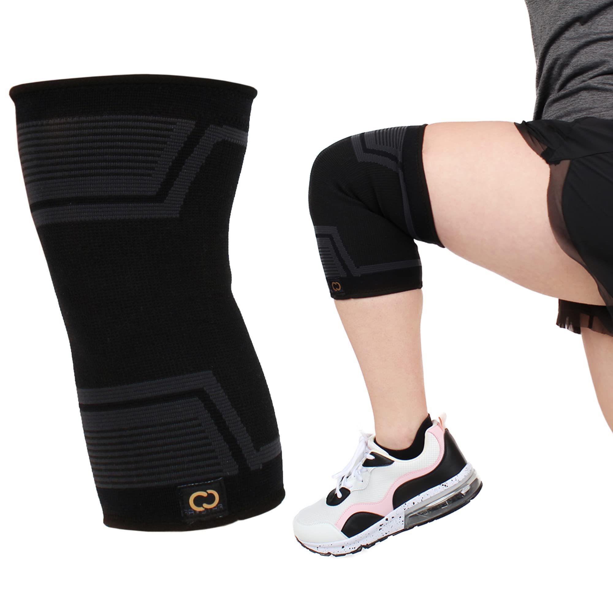 Copper Compression PowerKnit Knee Sleeve- Copper Stabilizer Support Brace for Meniscus Tear, ACL, MCL, Arthritis, Joint Pa...