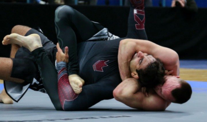 Defending a heel hook during a no-gi grappling scramble