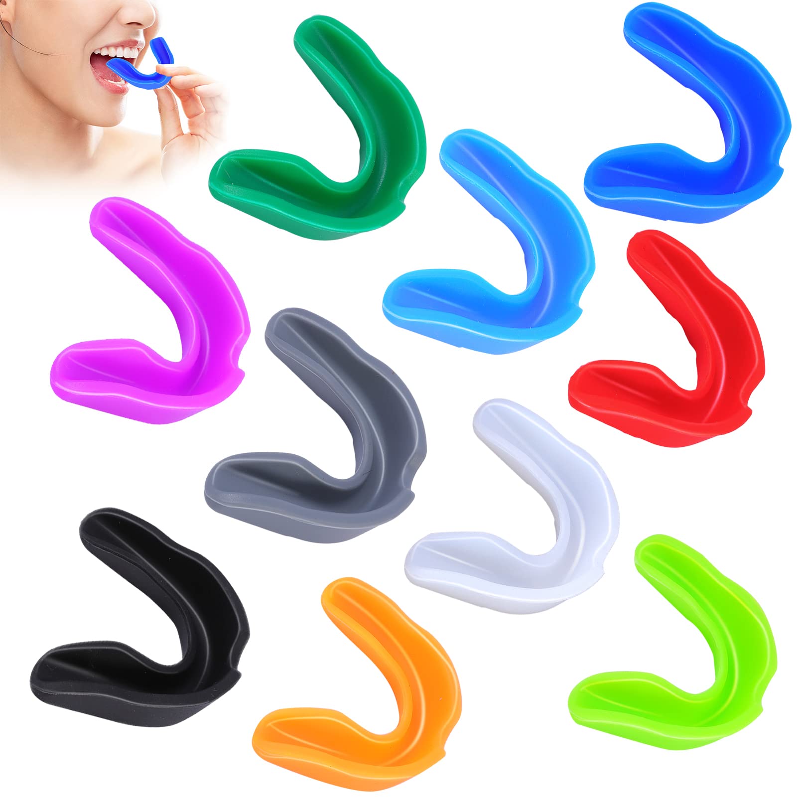10 Pieces Sport Mouth Guards,Mouth Protection Athletic Mouth Guard for Kids,Soft Youth Mouthguard,BPA Free,No Boiling Require