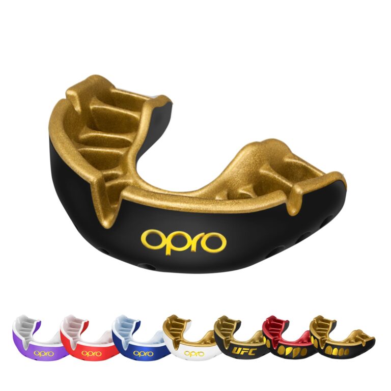 OPRO Gold Level Moldable Mouth Guard Premium Fit (Black/Gold) Adult & Kids Boxing Mouthguard for MMA & Impact Sports, Easy...