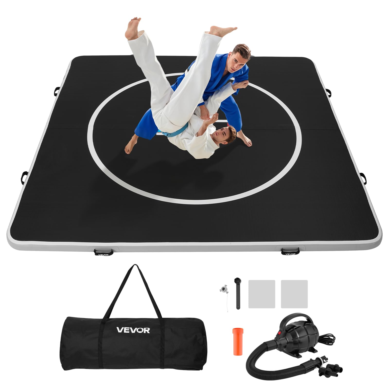 VEVOR Wrestling Mat, Martial Arts Thick Mat for Home Gym Exercise, PVC or Inflatable Training Mats with Circles,for Gymnas...