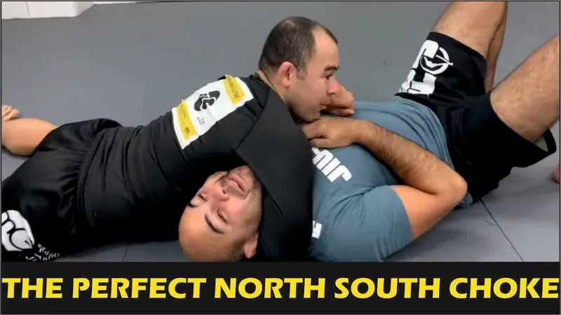 North south choke BJJ finish demonstrated in no-gi training