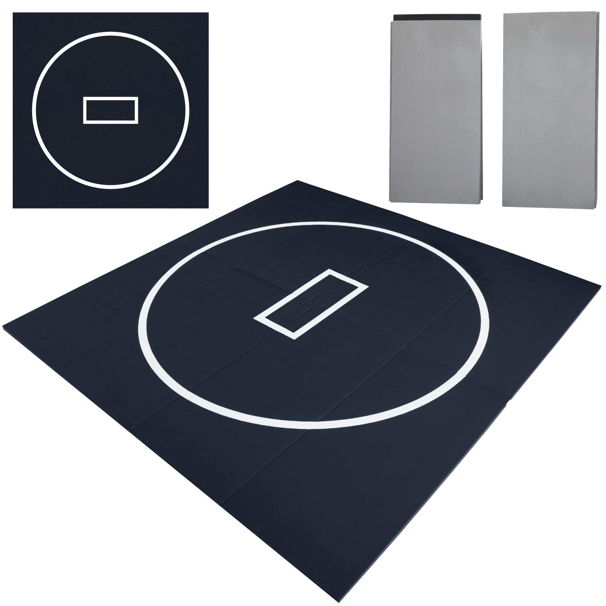HESMAX 10' x 10' / 10' x 6.5' Foldable Wrestling Mat, Durable Home Training Mat for BJJ, Jiu Jitsu, Grappling, MMA, Judo, ...