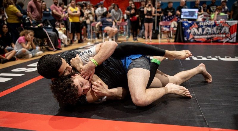 Rear naked choke no gi back control body triangle competition