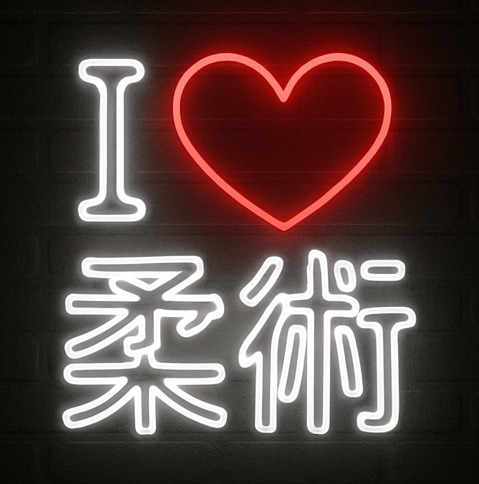 I Love Jiujitsu "I ❤️ 柔術" LED Lighted Neon Sign