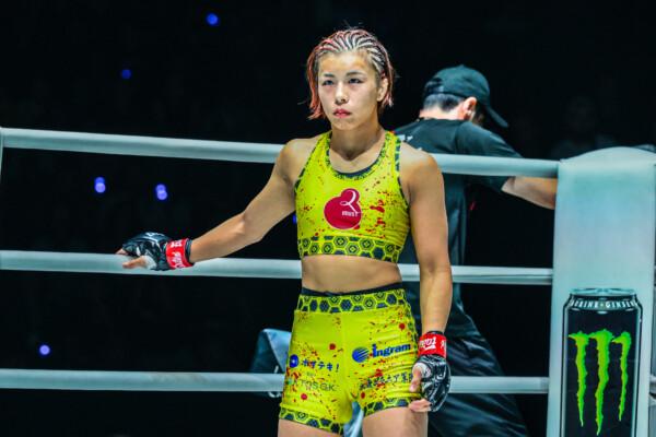 Ayaka Miura in ONE Championship ring ONE 169 Aragon bout americana submission specialist