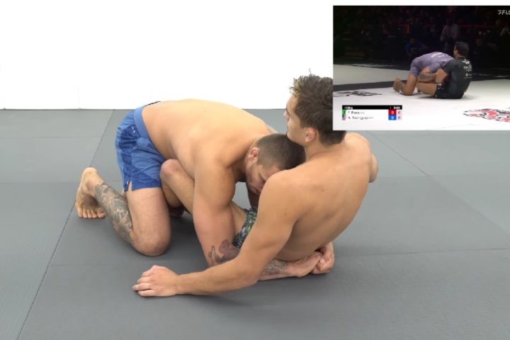 Body lock pass in no-gi grappling competition
