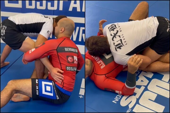 Body lock pass from an underhook in no-gi grappling