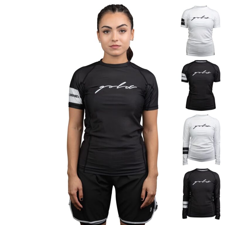 Gold BJJ Foundation Women's Rash Guard - No-Gi and Gi Jiu Jitsu Rashguard for Women