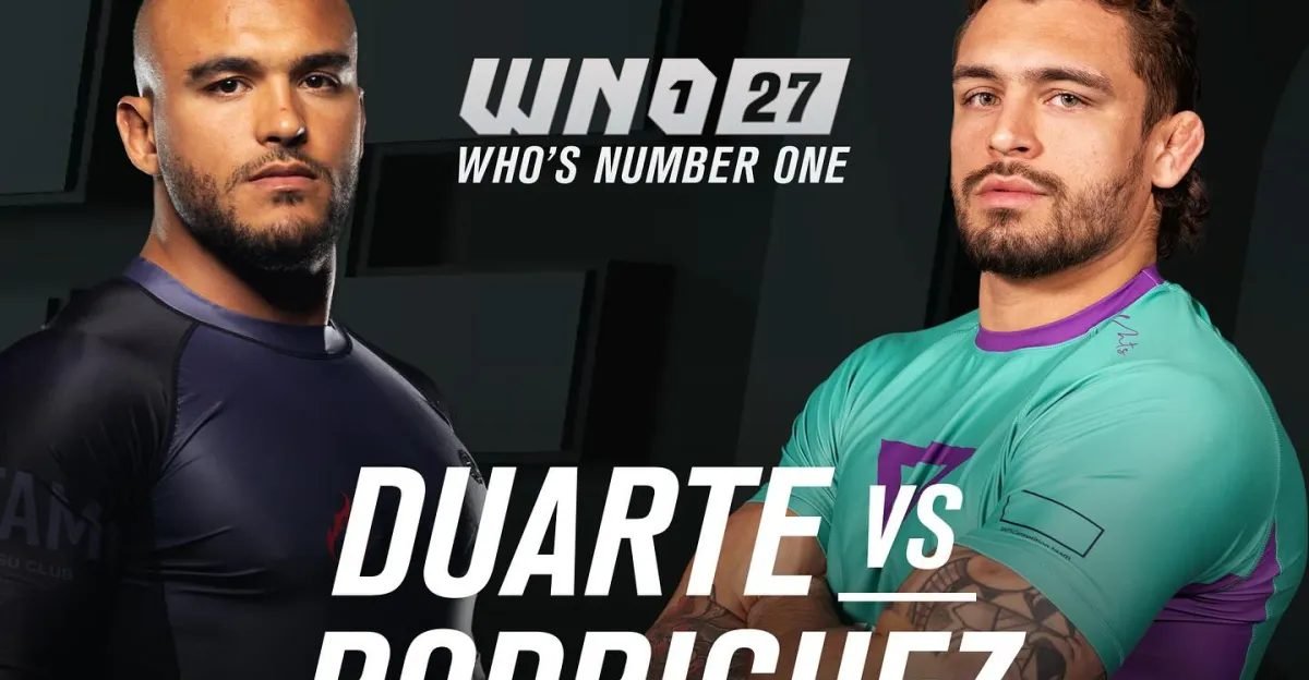 Kaynan Duarte and Nick Rodriguez in a no-gi grappling match