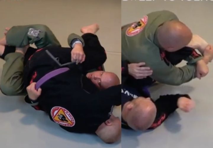 Electric chair sweep to toe hold submission combo in no-gi grappling