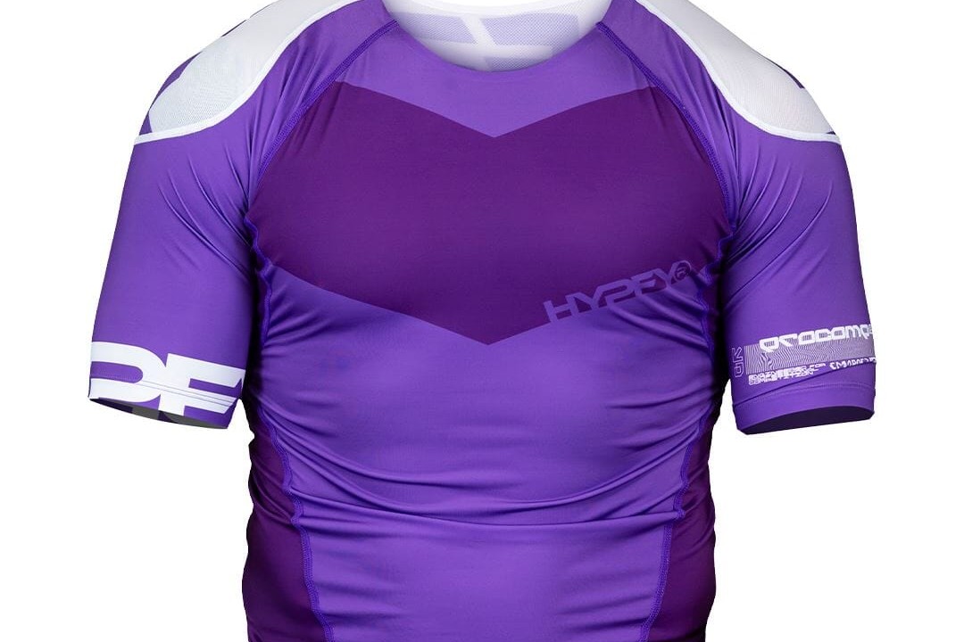 Hyperfly ProComp Edge purple no-gi rashguard competition cut