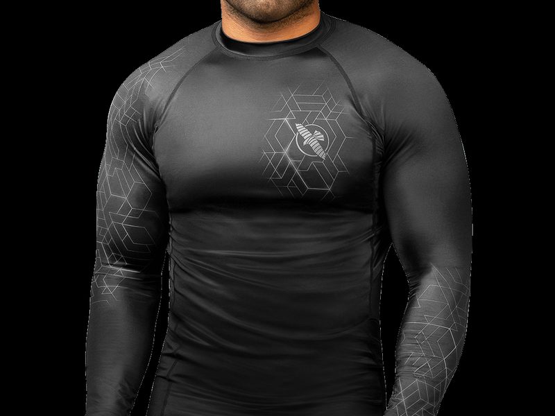 Hayabusa Geo long sleeve rashguard under $50 front view for no-gi