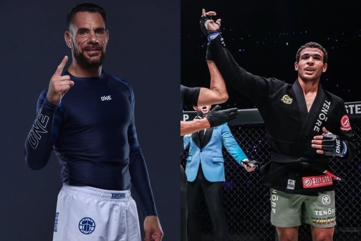 Rafael Lovato Jr and Tye Ruotolo celebrate their no gi wins at ONE 173