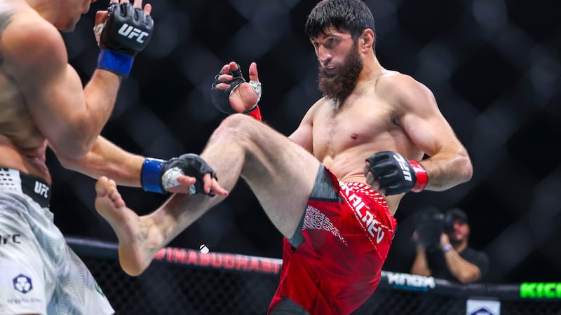 Magomed Ankalaev UFC Abu Dhabi July 25 2026 TKO victory grappling performance