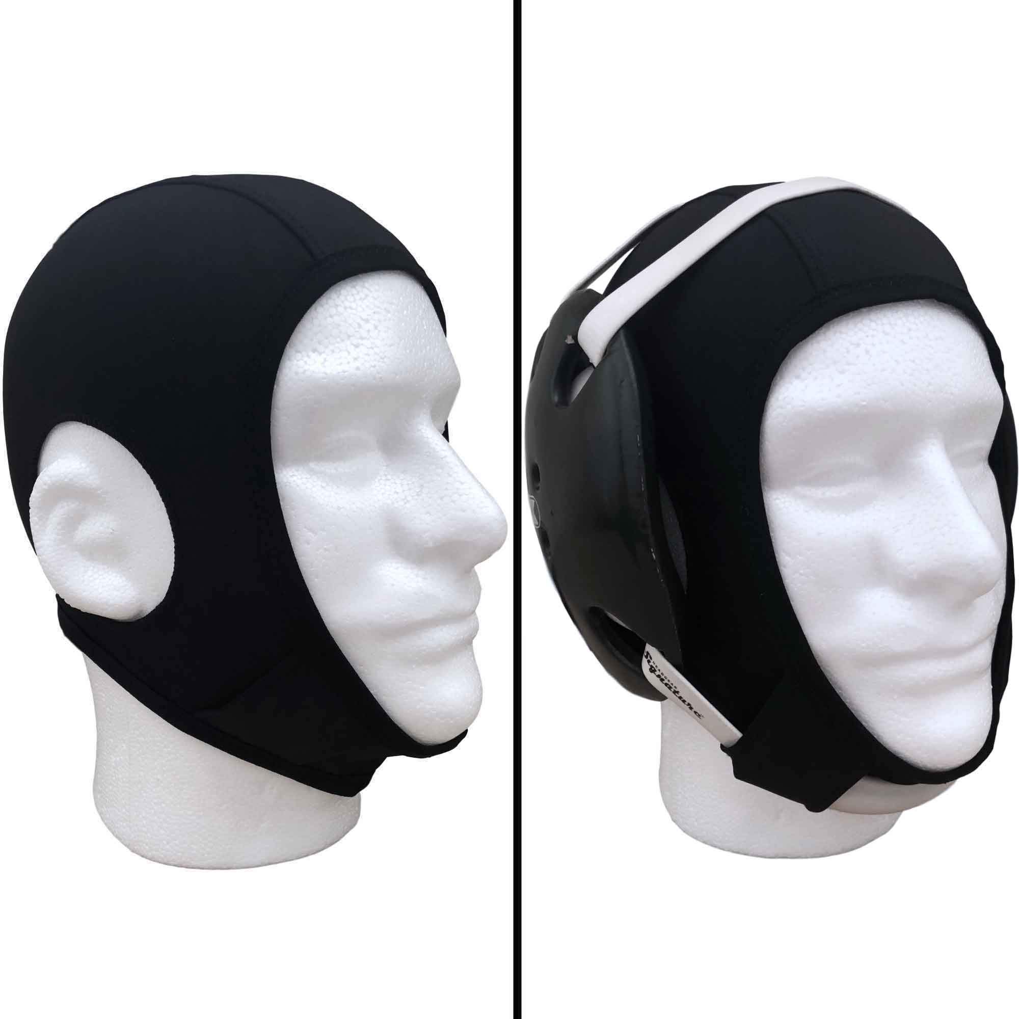 Wrestling Hair Cover Cap | Universal Fit for Any Headgear | Best Design W/ Chin Strap & Open Ears | Long Hair Net Slicker ...