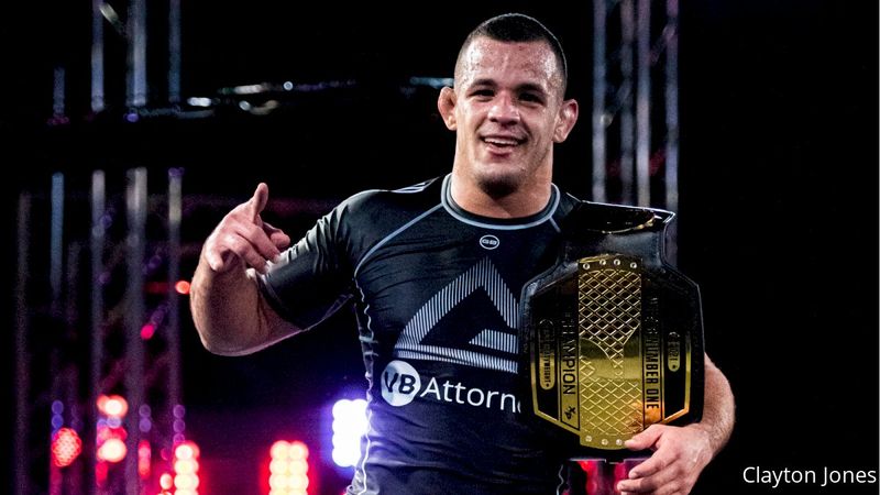 No-gi champion celebrating in a rashguard