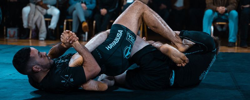 Competition no-gi leg entanglement with a straight ankle lock attempt