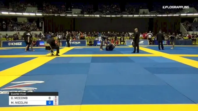 Women's no-gi grappling quarterfinal match at IBJJF No-Gi Worlds with athletes in fitted rashguards