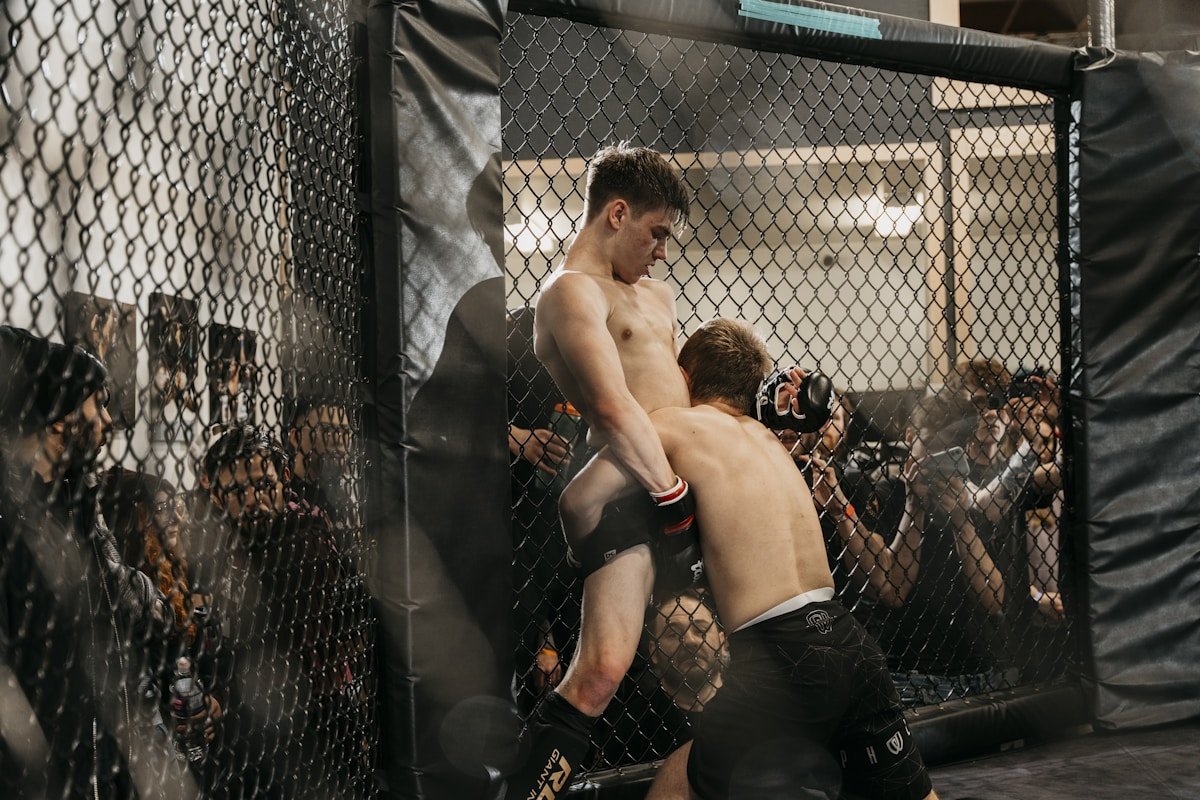 No-gi submission grappling exchange in pro competition