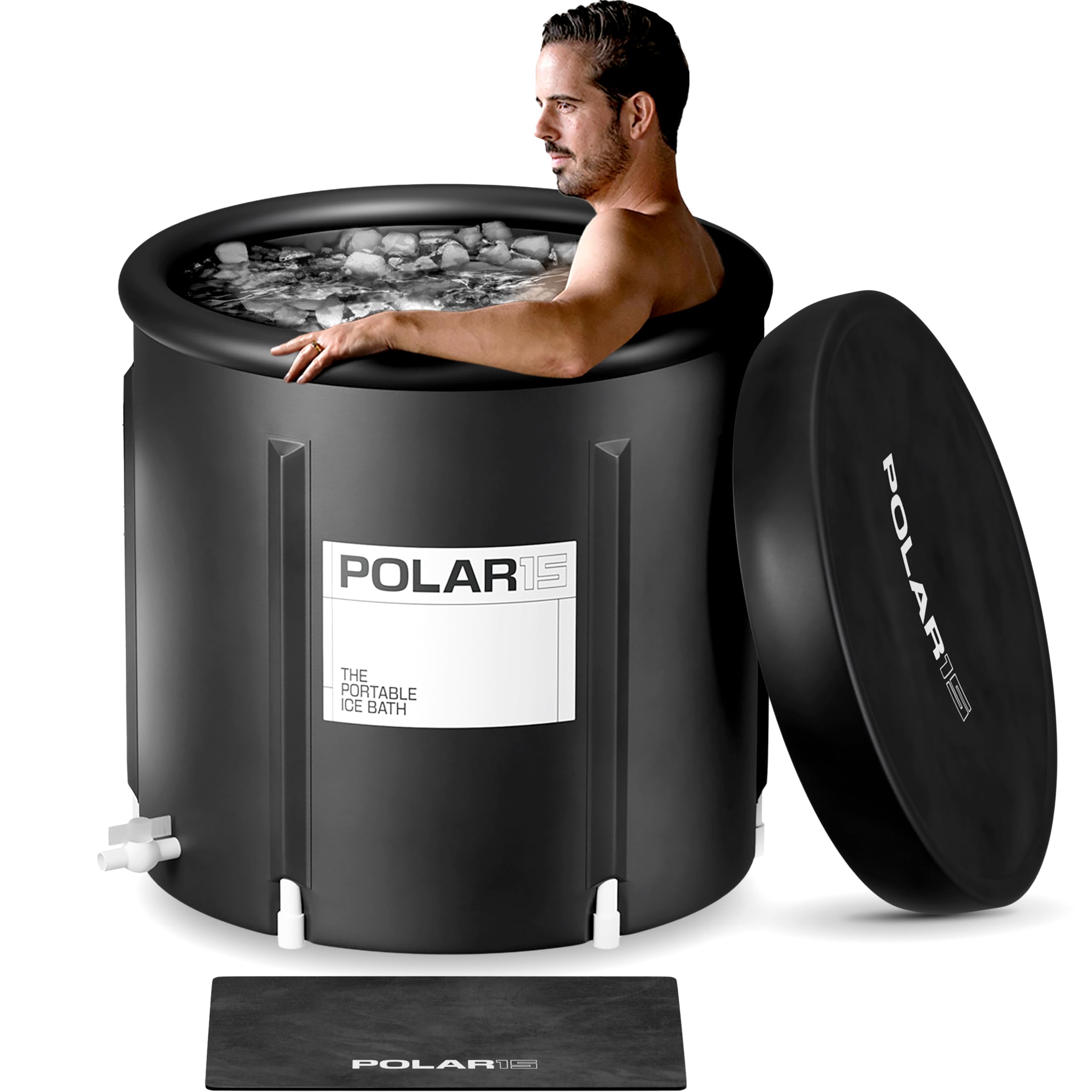 Premium Portable Ice Bath Tub for Athletes – 99-Gallon Cold Plunge Pool with Easy Drainage System – Durable PVC, Foam, and...