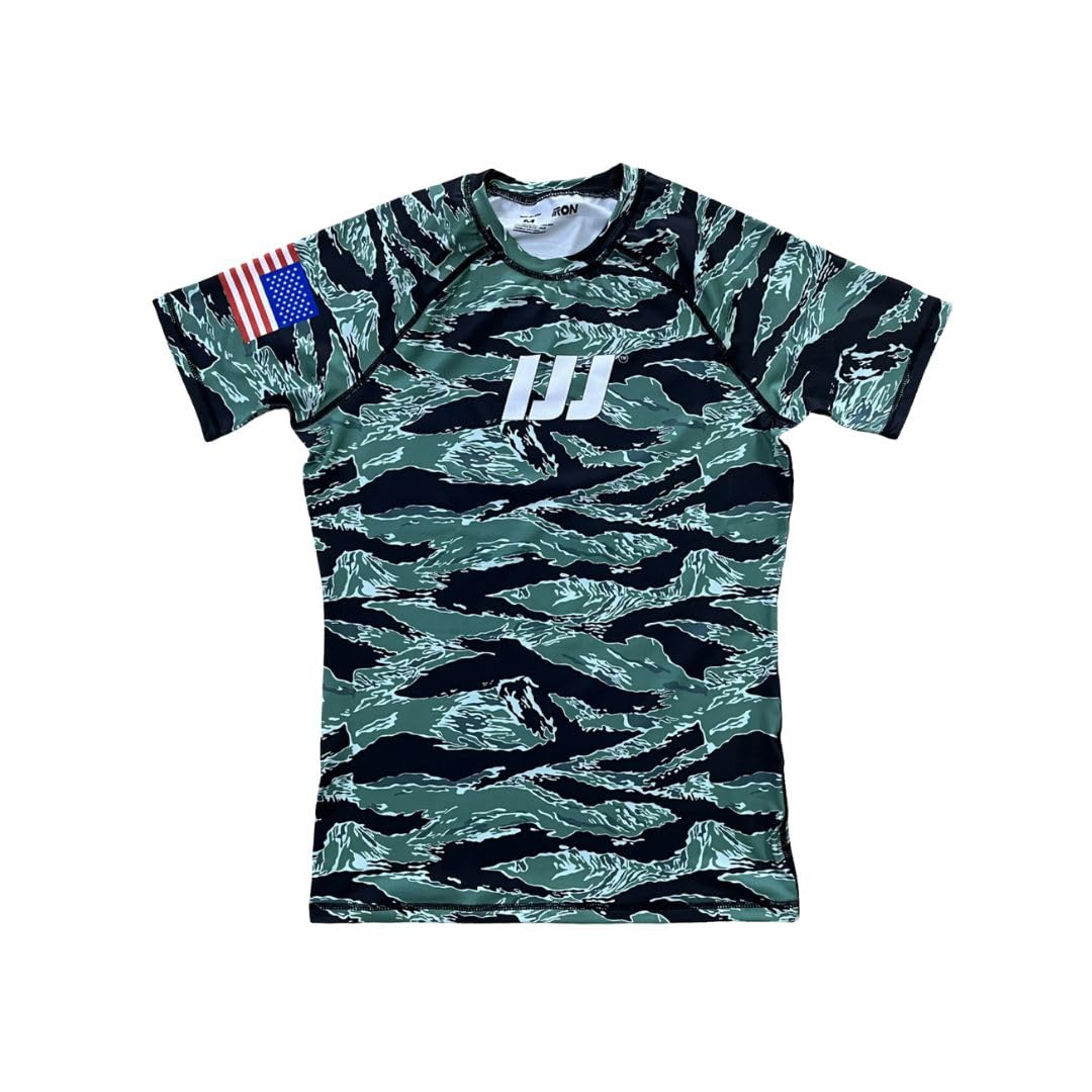 Tiger Camo Jiu Jitsu No Gi Short Sleeve Jiu Jitsu Top for BJJ, MMA, Grappling
