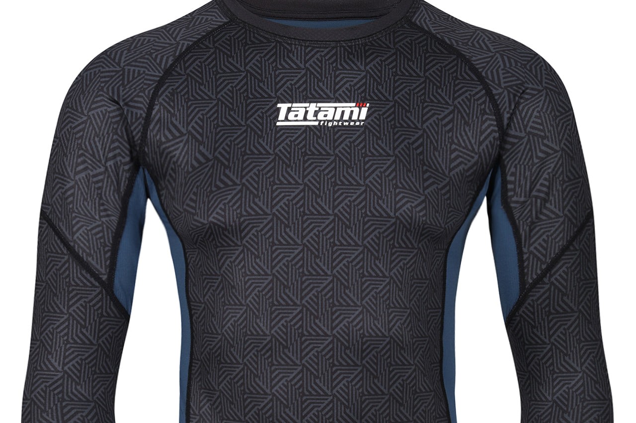 Tatami Fightwear Dimension petrol blue long sleeve rashguard for no-gi grappling