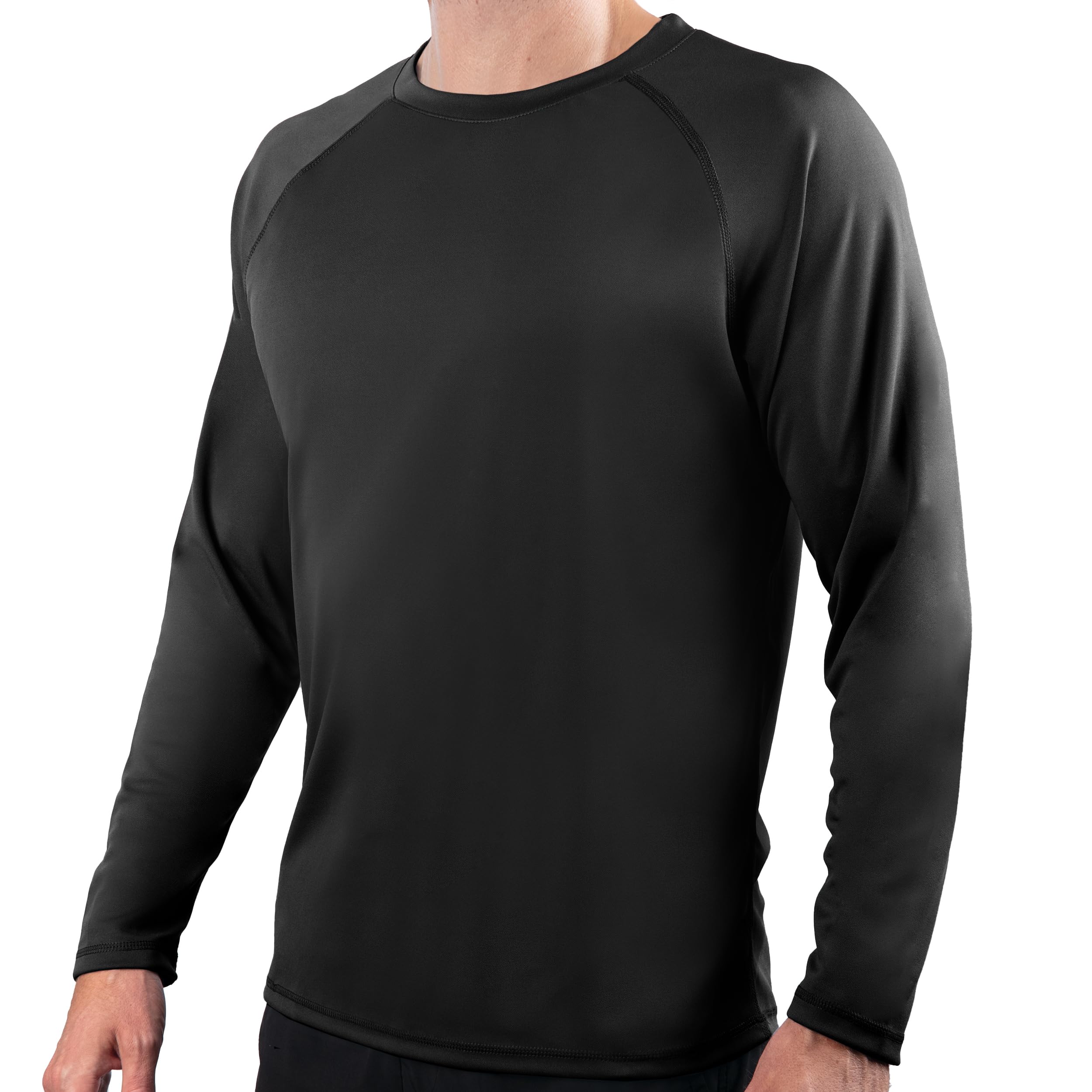 Kanu Surf Men’s Swim Shirt w/Long Sleeves – Quick-Dry Fabric, UPF 50+ Workout Rash Guard for Men in Loose-Fit Design