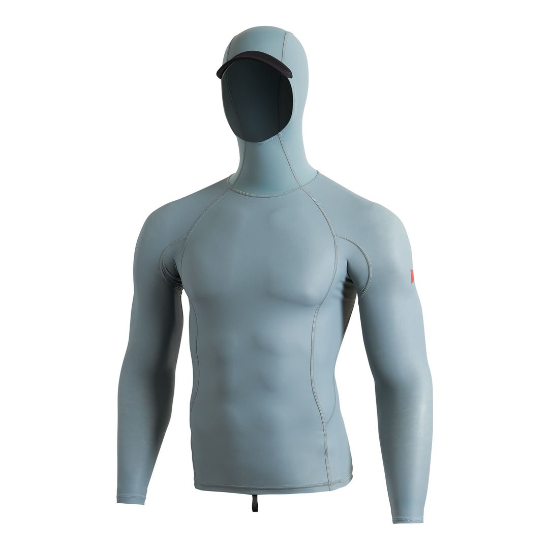 Color:Light Sea Blue-Windshield Long Sleeve Hooded Rashguard 2.0