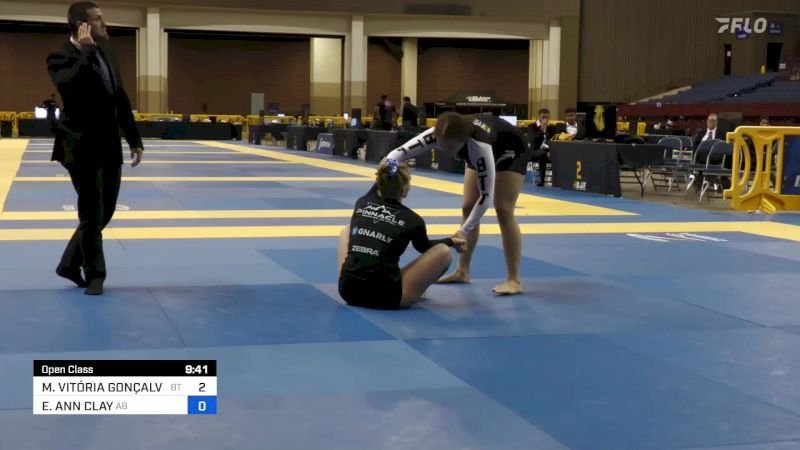 No-gi BJJ match in progress at IBJJF No-Gi Pans competition