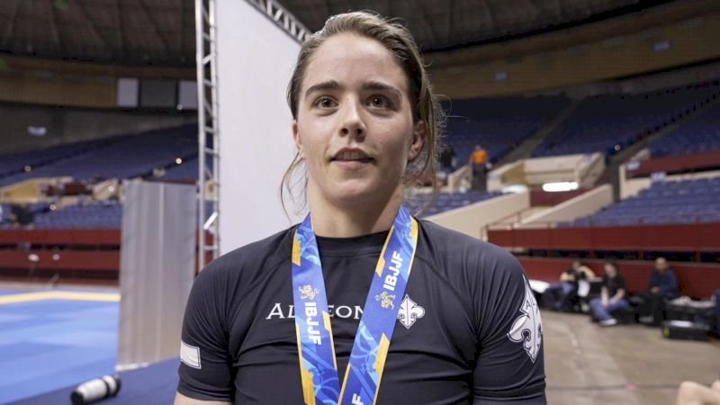 IBJJF No-Gi World Championship competitor with gold medal wearing rashguard