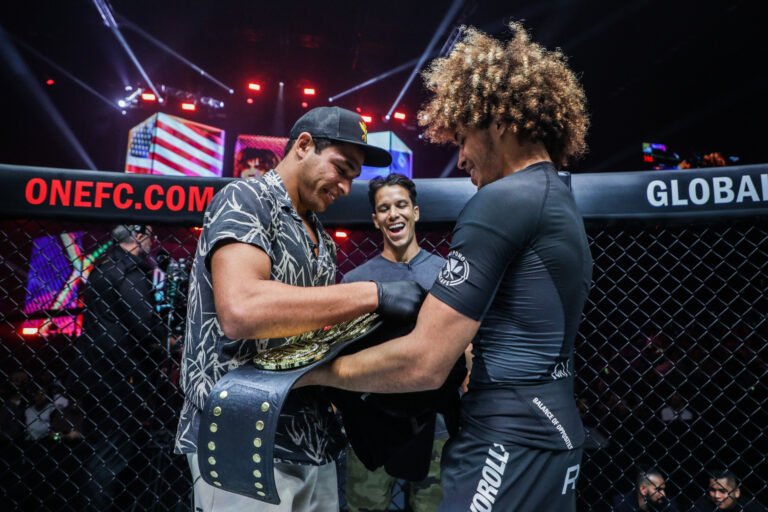 Kade Ruotolo with ONE Lightweight Submission Grappling World Title belt at ONE on Prime Video 3