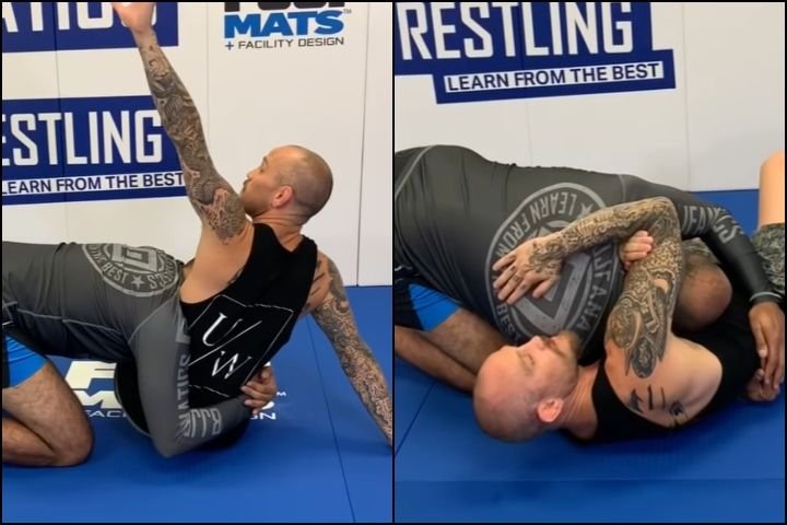 Jeff Glover demonstrating darce choke setup from front headlock in no-gi BJJ