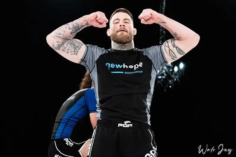 Las Vegas Kings PGF grappler celebrating a win in the no-gi grappling league