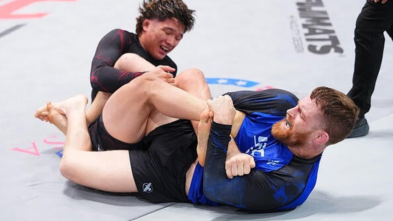 Mason Stritzel finishes a heel hook on Seve Zazueta in his UFC BJJ 11 no-gi debut