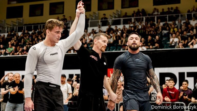 Pawel Jaworski celebrates his ADCC 2026 gold medal win in the -88kg division at Tauron Arena Krakow