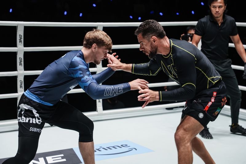 Pawel Jaworski grappling Rafael Lovato Jr at ONE Fight Night 47 before his ADCC 2026 gold run