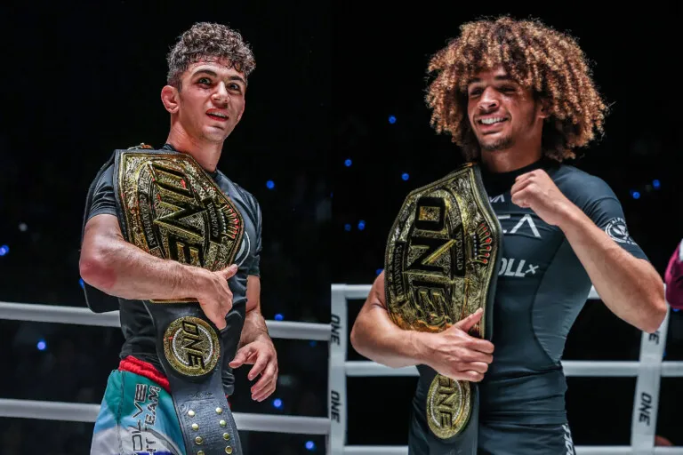 No-gi grappling champions Kade and Tye Ruotolo after a submission grappling title win