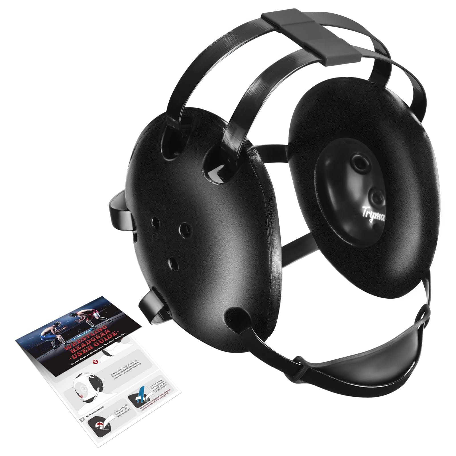Trymaker Wrestling Headgear, Youth Wrestling Head Gear with Chin Cup, Sorf Ear Guard for MMA, Jiu-Jitsu (for Users Age 10+)