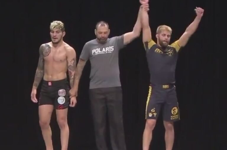 Garry Tonon celebrates a win ahead of his Polaris 40 return to no-gi grappling
