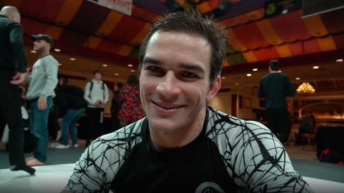 Kieran Kichuk in no-gi rashguard before a middleweight match at the No-Gi Pan Championship